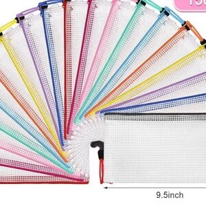 20 Colorful Mesh Zipper Pouches